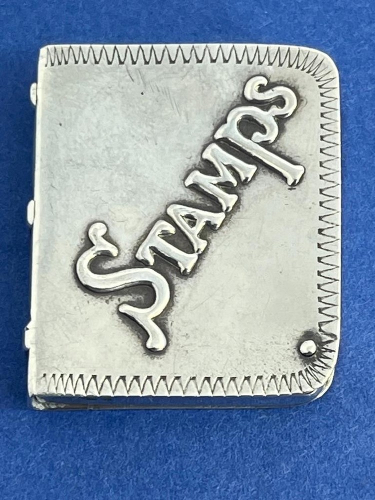 NICE VINTAGE SOLID SILVER STAMP BOX / CASE LON 1990