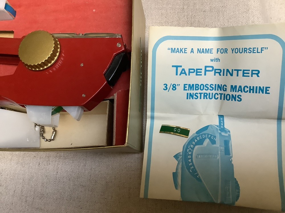Vintage Com Tech Tape Printer Label Maker in Original Box