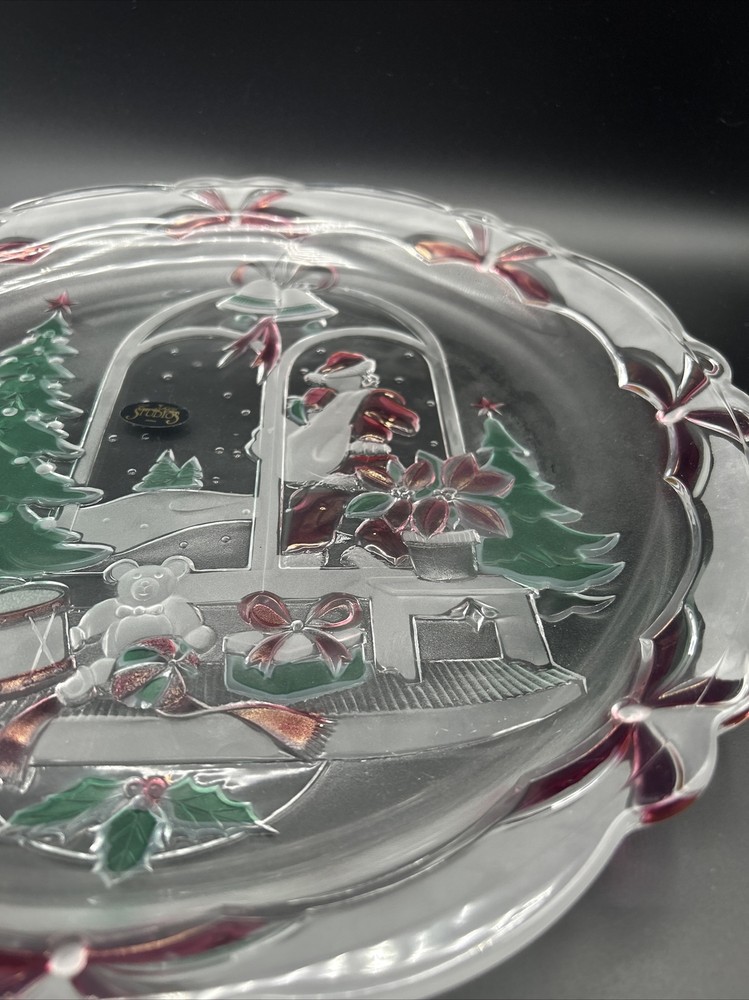 Crystal Clear Studios 1992 Christmas Joy 14 In Serving Platter