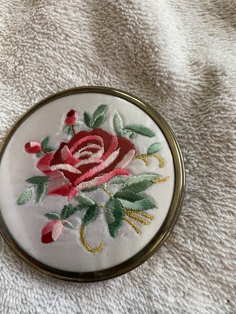 Vintage Rose Tapestry Compact Mirror