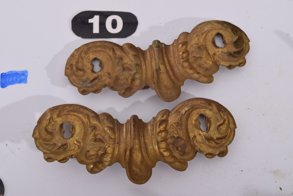 Salvaged Antique Variations - 19th Century Pressed Brass Bail Pull(s) & Hardware
