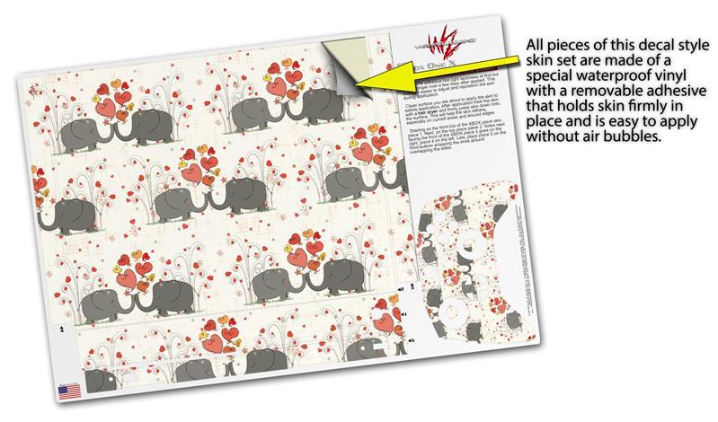 Skin for XBOX One X Console Controller Elephant Love Decal