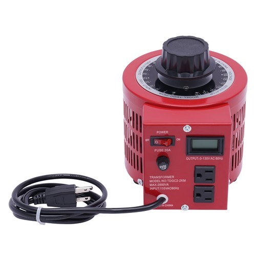 AC 0-130V 2000VA Variac Transformer Regulator Variable Red Voltage Metered 20Amp