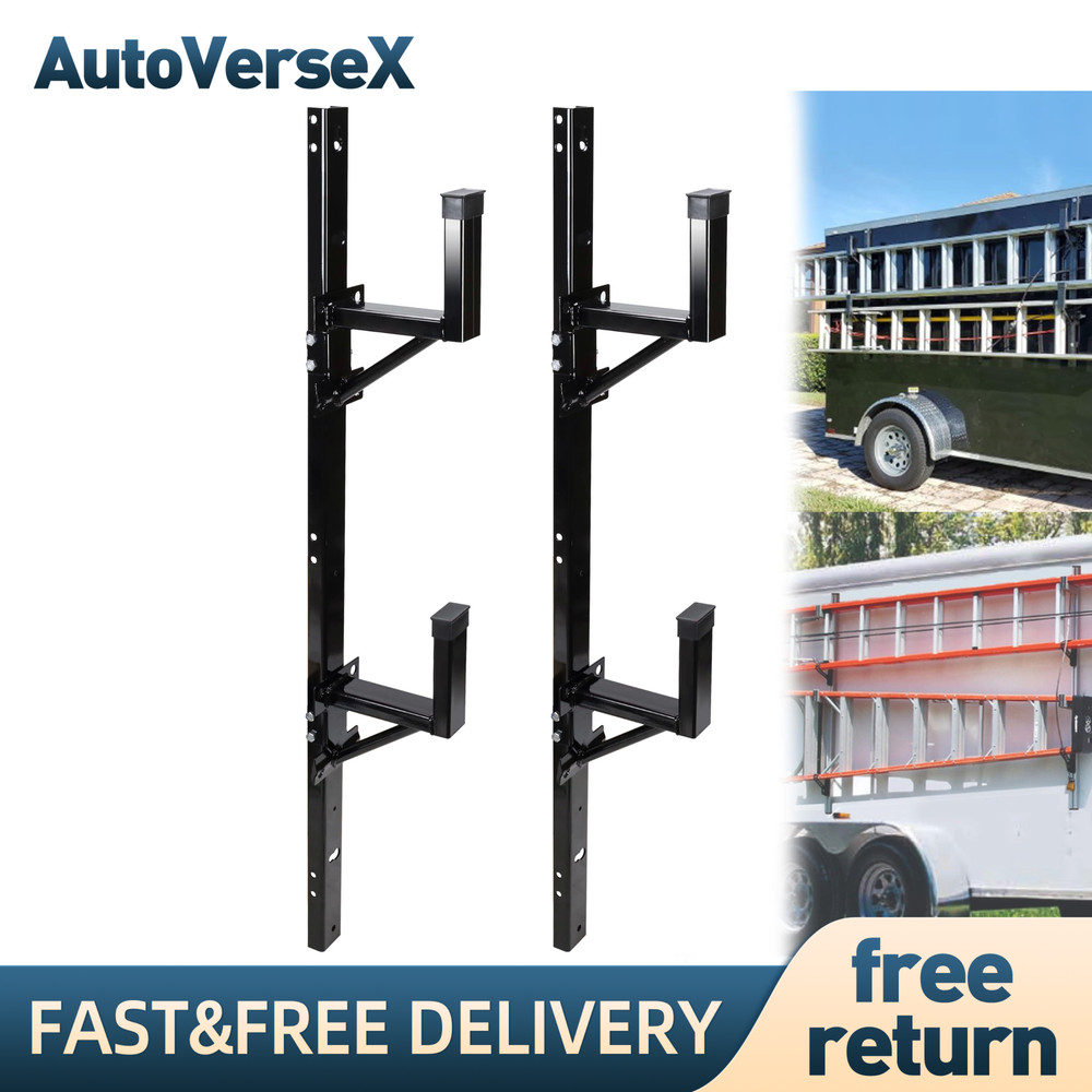 Adjustable Trailer Side Ladder Rack for Enclosed Trailers Exterior Wall Mount