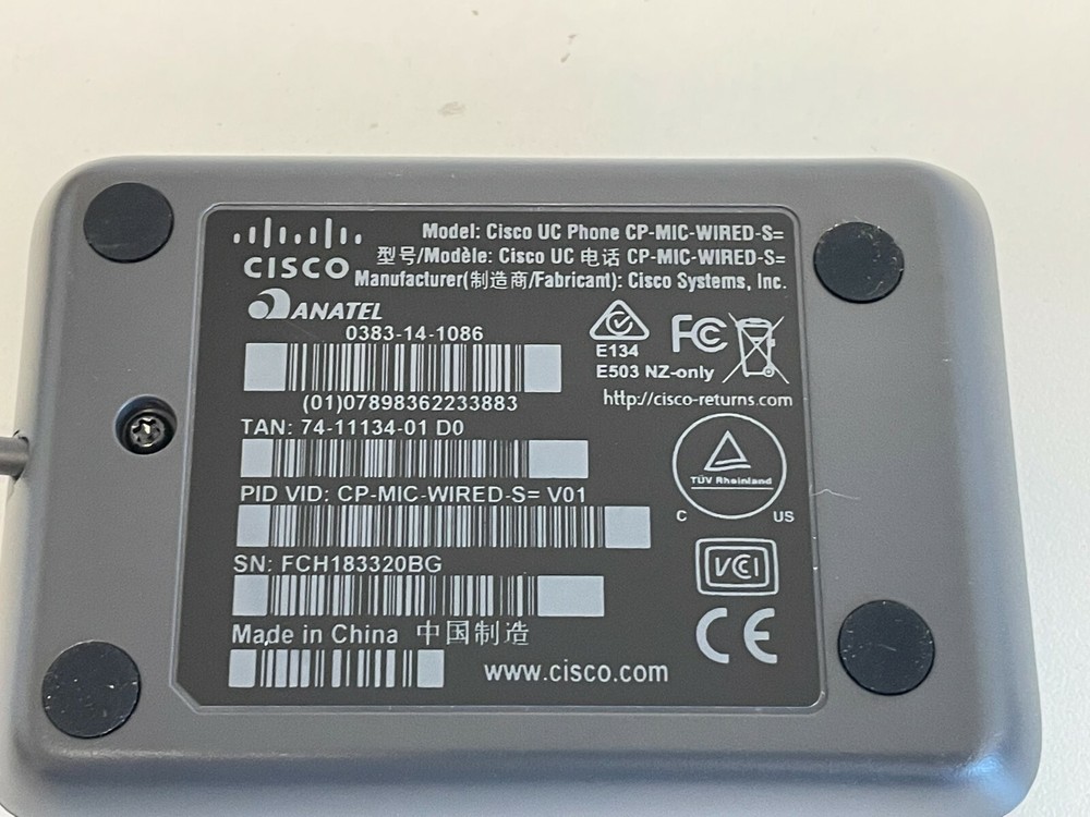 J1: Cisco CP-MIC-WIRED-S Wired Microphone