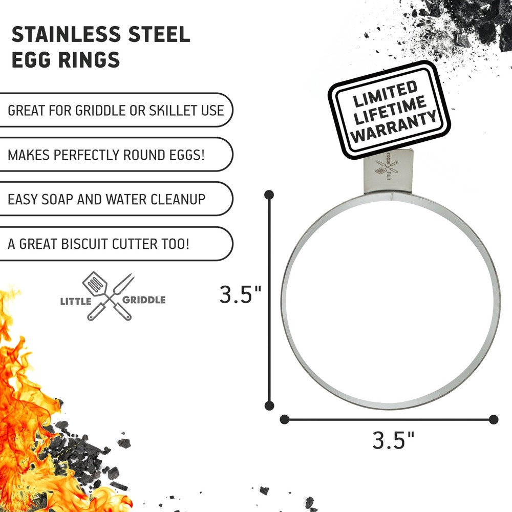 - Egg Rings Stainless Steel Construction with Built-in Tab-Style Handle Great...