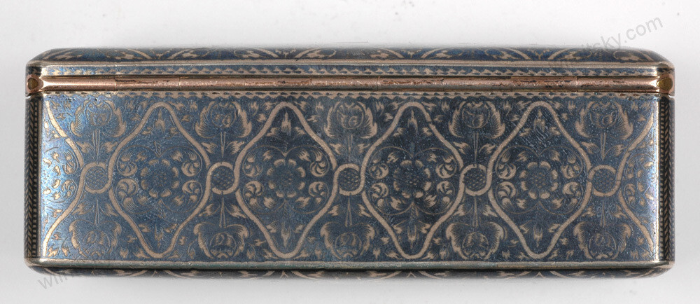 Russian silver with niello box, 1841