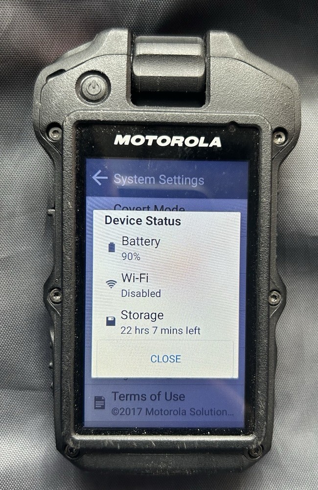 Motorola Si500 Body-Worn Camera | Powers On
