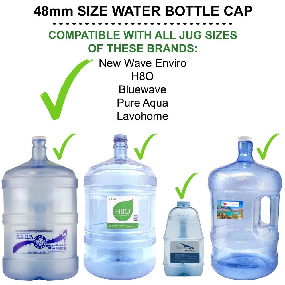 SANITRO Water Systems Screw-On Caps for Water Cooler/Dispenser Plastic Jugs, ...