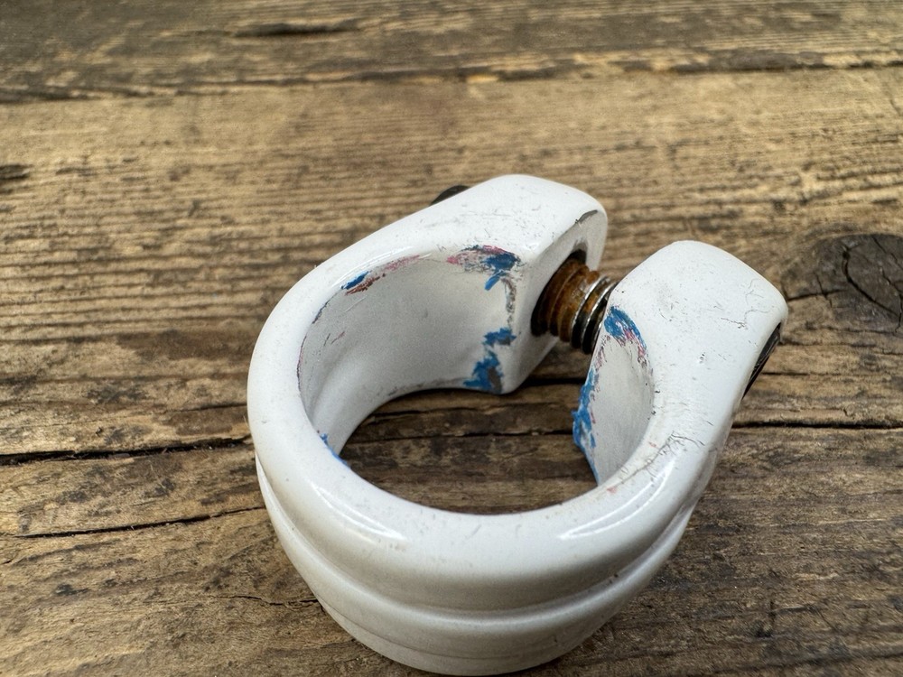 White 1” Bmx Seat Clamp