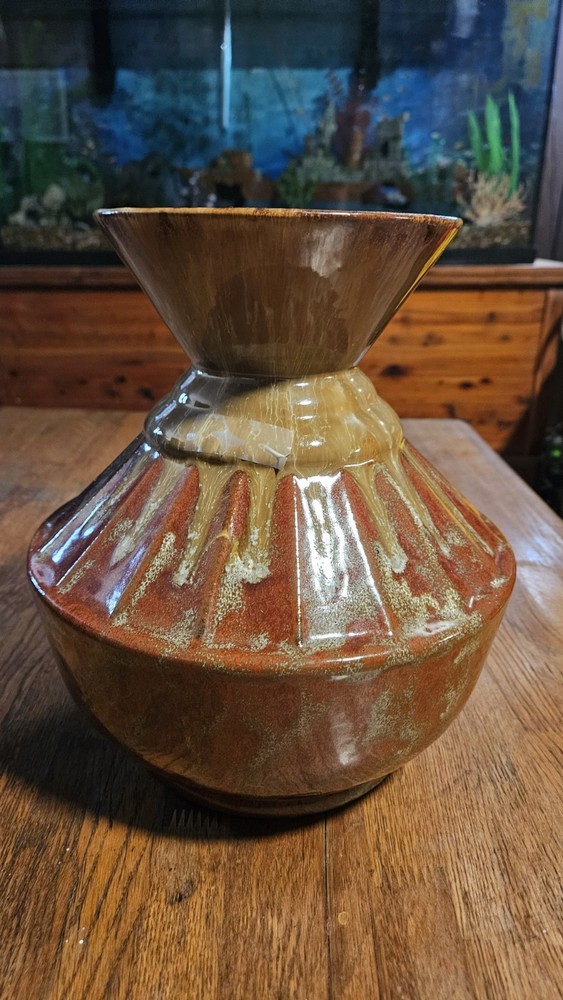 Brown Drip Pottery Vase