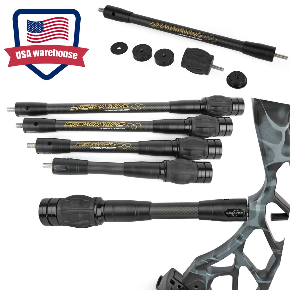 STEADY WING 6''-15'' 3K Carbon Stabilizer Shock Absorber Compound Bow Archery US
