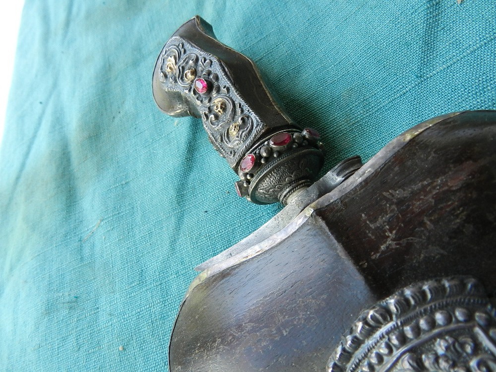 Silver Presentation Jeweled Kris knife with silver scabbard
