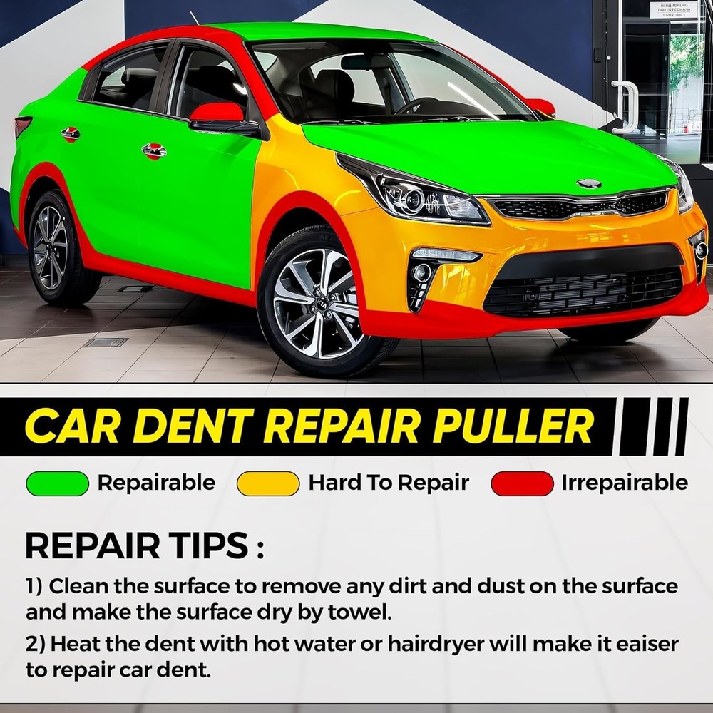 3-Piece Car Dent Puller Kit with 172lbs Suction Power - Durable DIY Solution