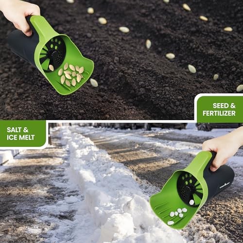 Garden Guru Handheld Seed Spreader Shaker – Multi Use Grass Seed, 1 Pack