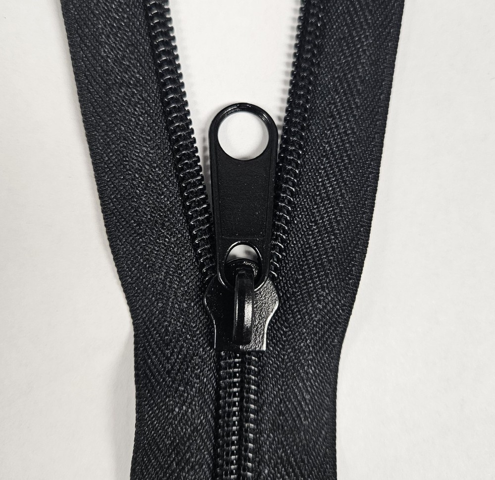 #8 Metal Zipper single Pull - Black Pack of 10