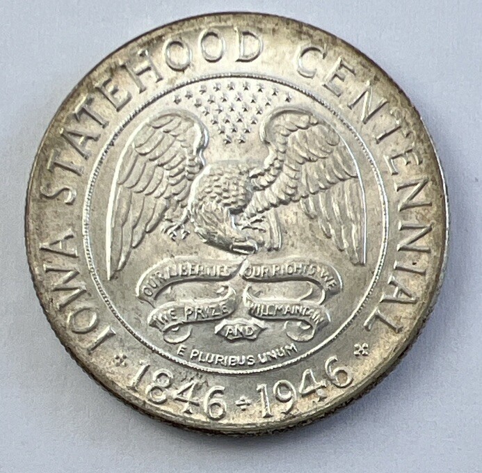 1946 Iowa 90% Silver Commemorative Half Dollar 50C 90% Silver