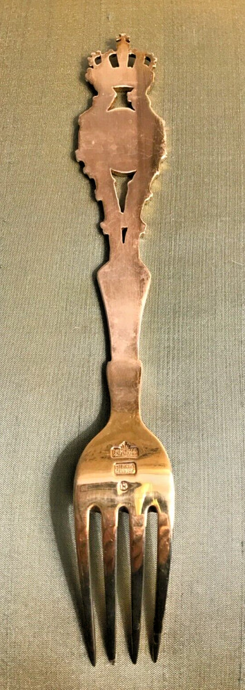 RARE 1898 A.Michelsen Denmark Gold Plated Silver Commerative Fork