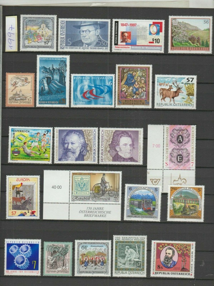 AUSTRIA - 1995 to 1997 With Mini Sheet - MINT/NH