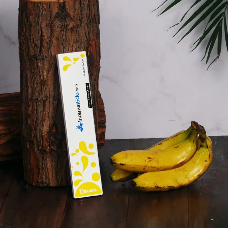 Banana Incense Sticks 8" inch 10 Sticks Pack: 1 Pack