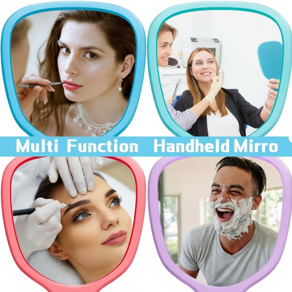 50 Pcs Handheld Mirror Bulk Small Hand Mirrors with Handle Plastic Portable D...