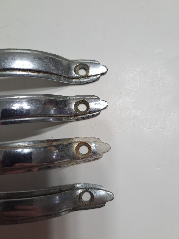Set Of 4 Vintage Silver Cabinet Hardware Pull Handles