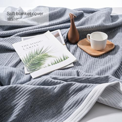 Soft Microfiber Double-Sided Blanket, Bicolourable, Breathable, 80 x Grey-white