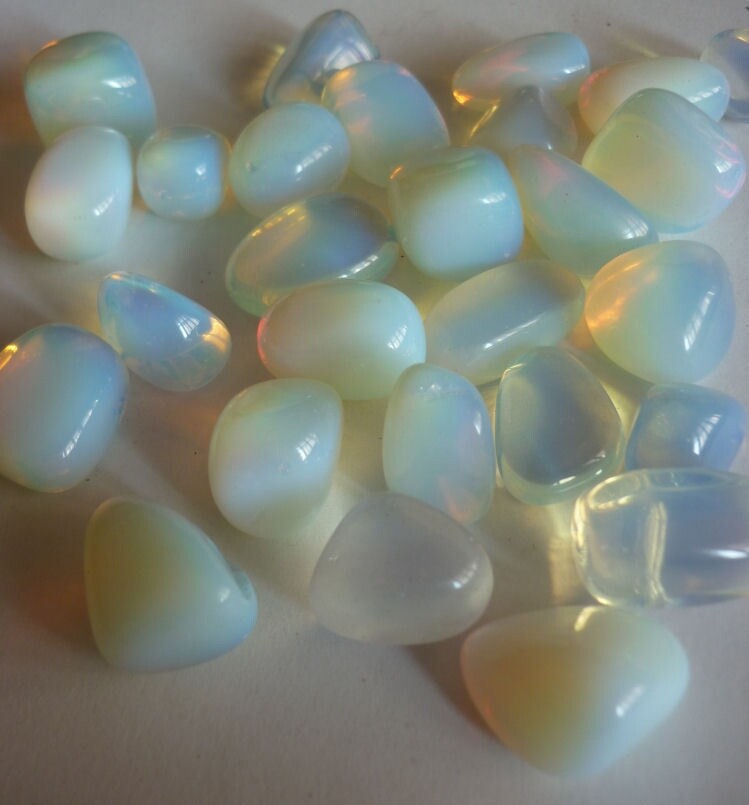 Opalite + Obsidian Blue Puppet Crystal Therapy Set Blue Stone New Age
