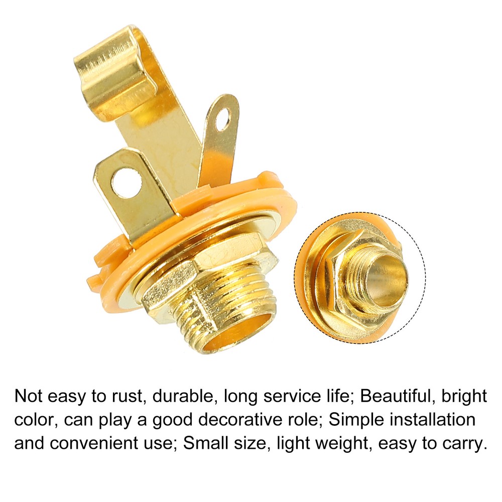 4PCS 1/4" Guitar Input Jack Gold