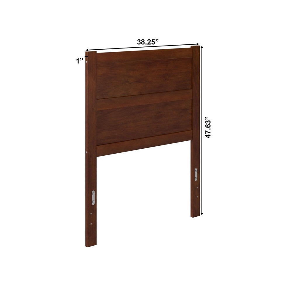 Mid Century Modern Walnut Headboard With Usb Charging Station Solid Wood Design