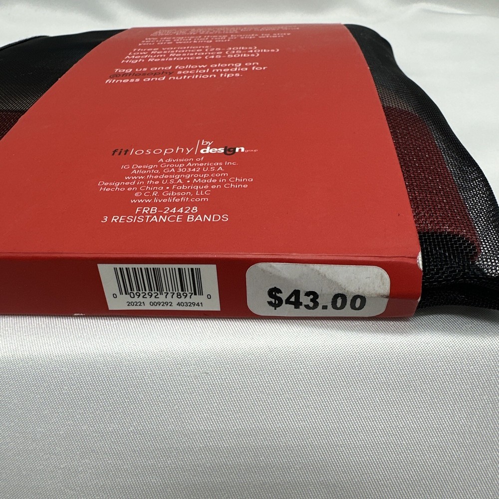 Fitlosophy Low, Medium, and High Fabric Resistance Band Set
