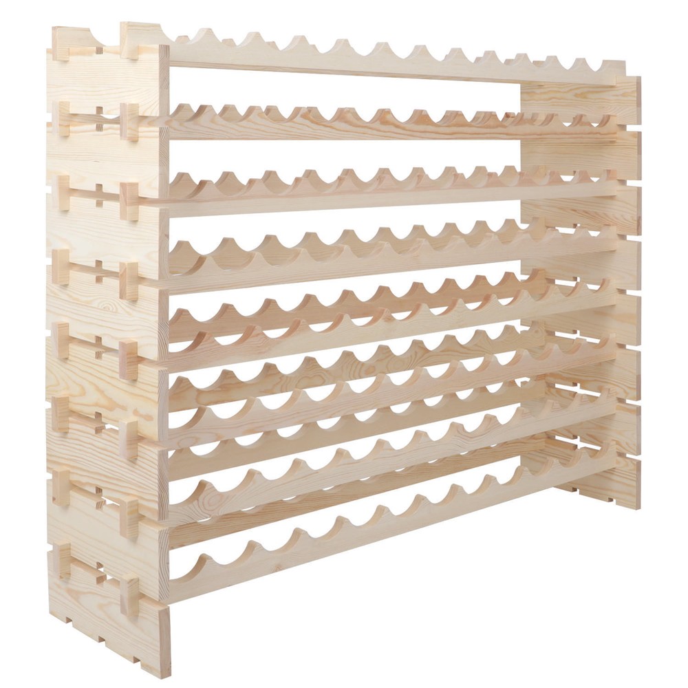 72/96 Bottles Modular Wine Rack Stackable Storage Stand Display Shelves