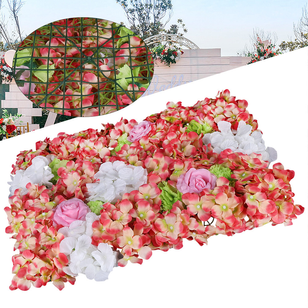 6pcs Artificial Flower Wall Panel Wedding Party Backdrop Plant Wall Decoration