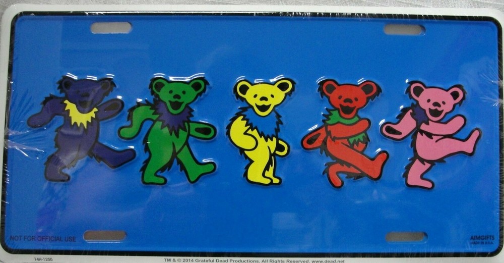 GRATEFUL DEAD DANCING BEARS LICENSE PLATE
