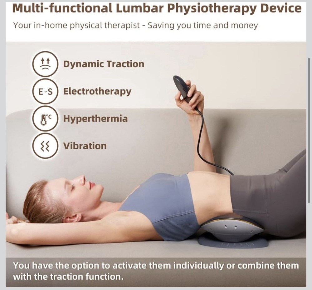 Electric Lumbar Traction Device, Multifunctional Back Traction Device with Dynam