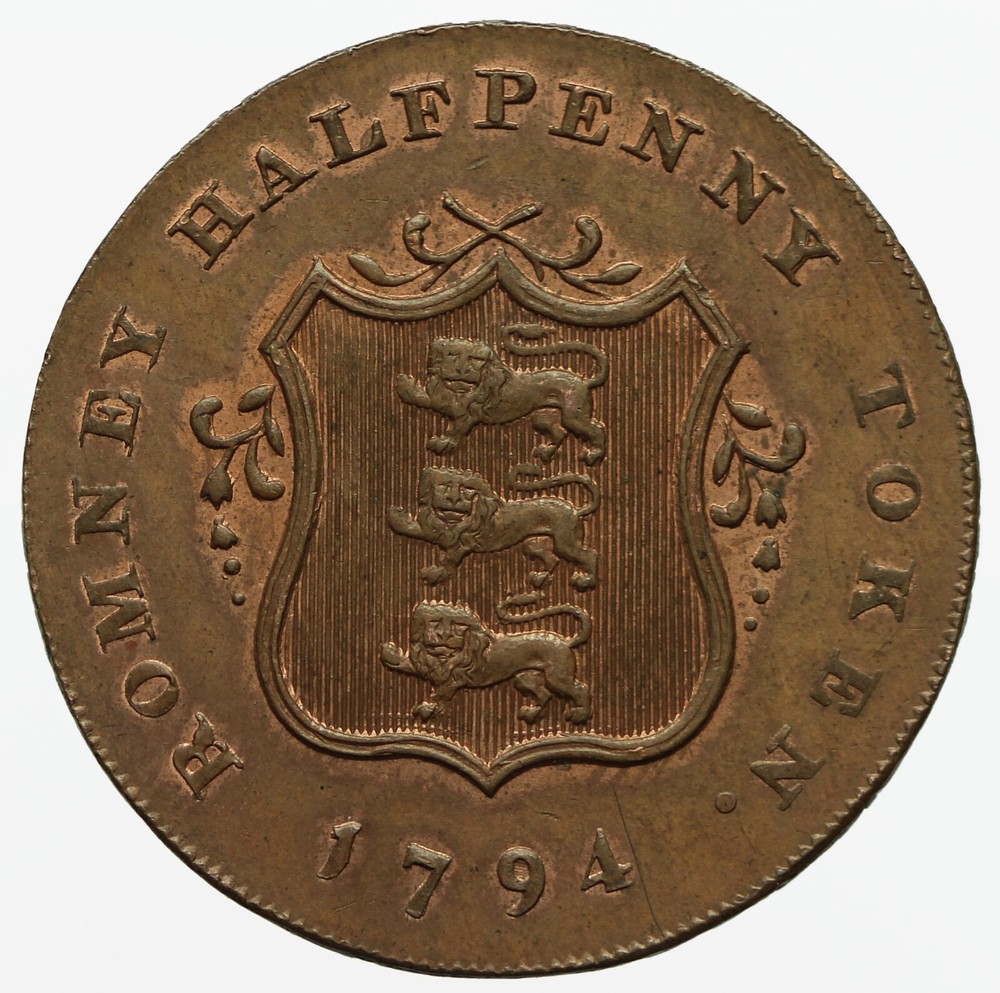 Kent Romney Halfpenny Token 1794 D&H 38