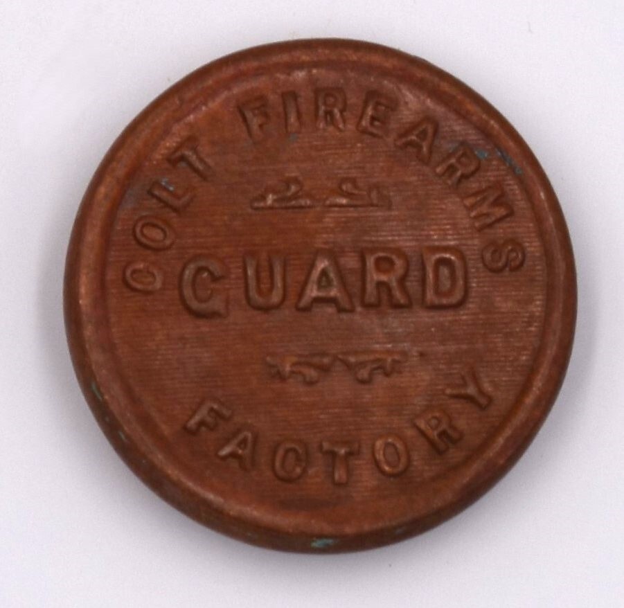 Colt Factory Guard Button - Tiffany Marked Back