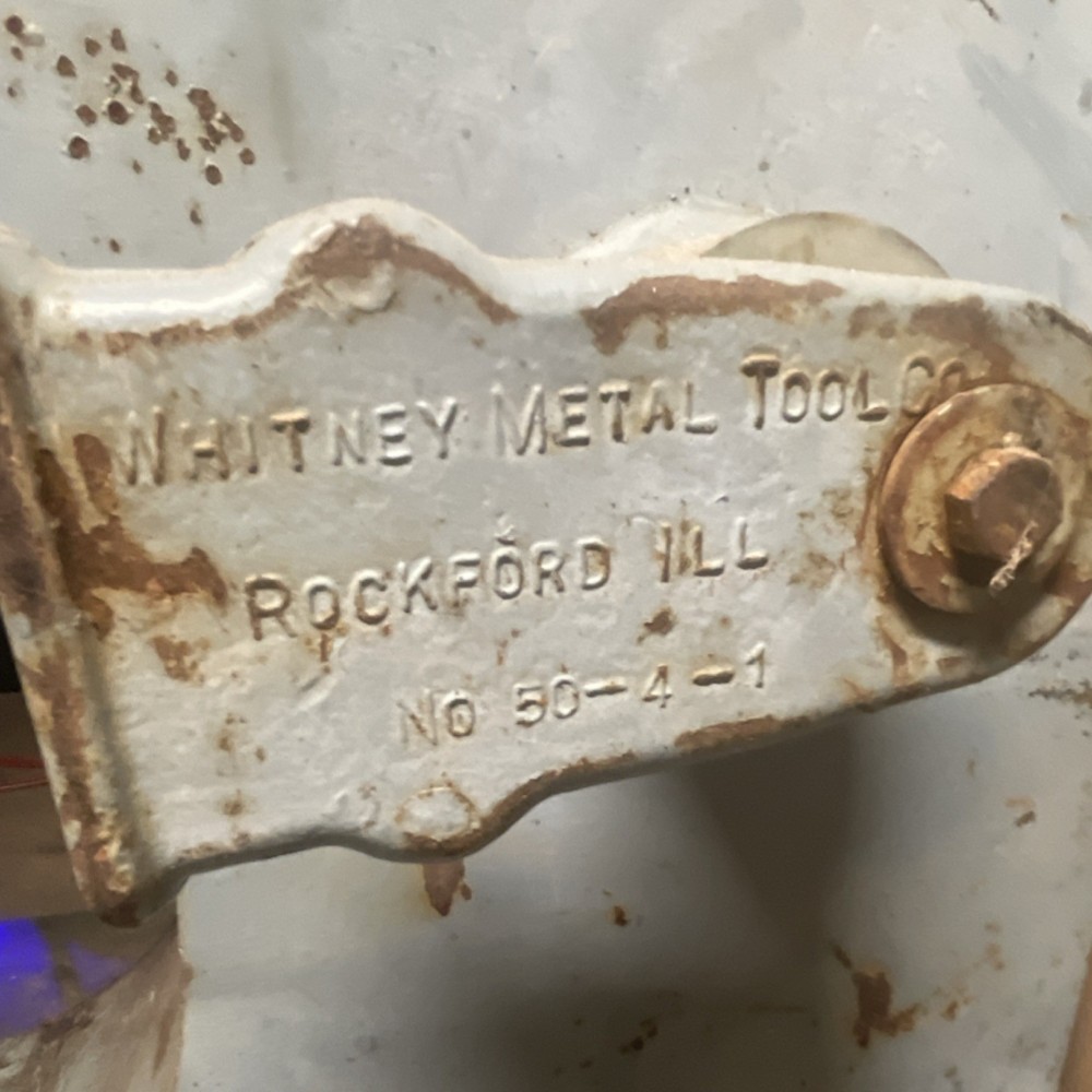 Whitney-Jensen Punching Machine Manual Control 50-4-1