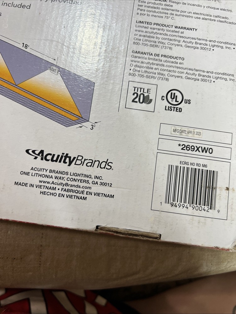 NEW Lithonia Lighting LED Emergency Light/Exit Combo w/ 2 Lamps Switchable