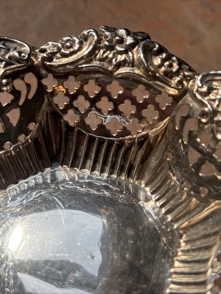Sterling Silver Candy Dish Victorian Bon Bon Nut W.D.