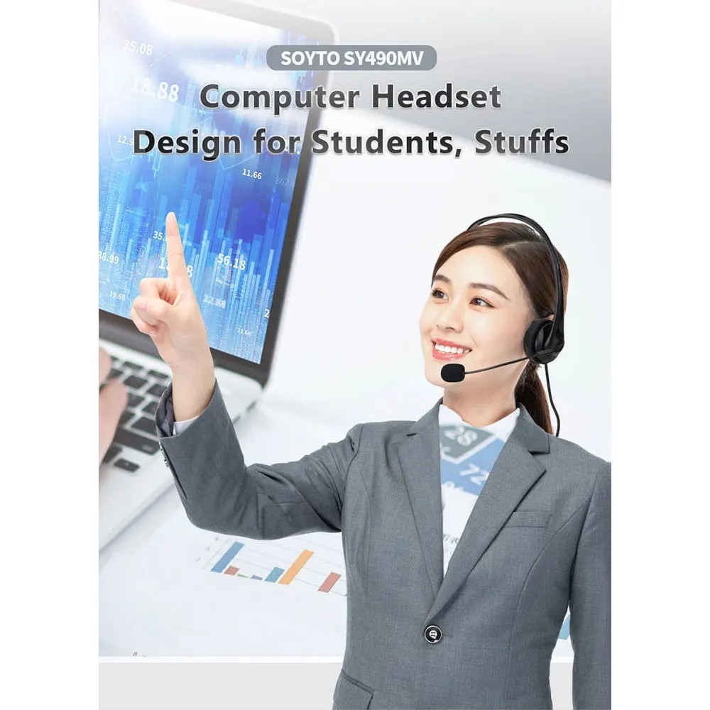3.5mm Headset Headphone With Microphone Noise Cancelling For PC Computer Call