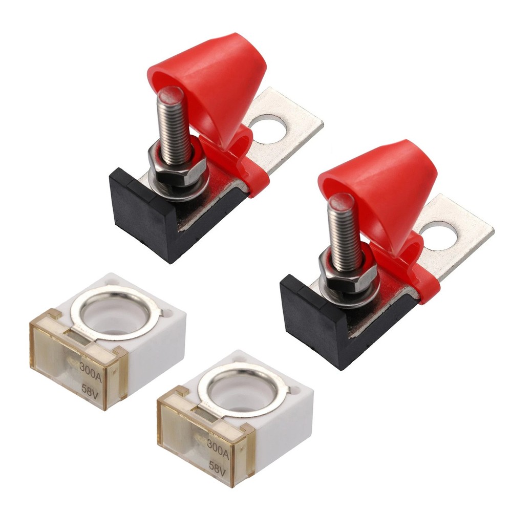For Power System Projects 2Pcs 300A Battery Fuse Terminal Block Kit Installation