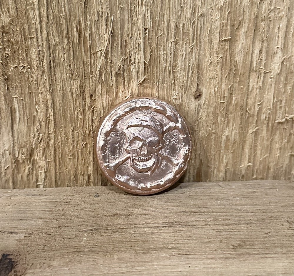3-4 oz .999 Solid Copper Pirate Coin