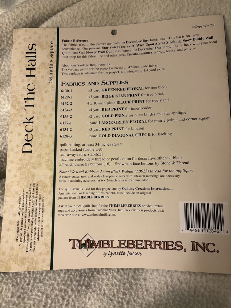thimbleberries by lynette jensen 2006 Deck The Halls LJ92342