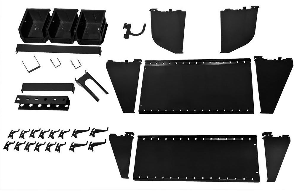 Wall Control 1'' Pegboard Workstation Accessory Kit Vertical Black Slotted Metal