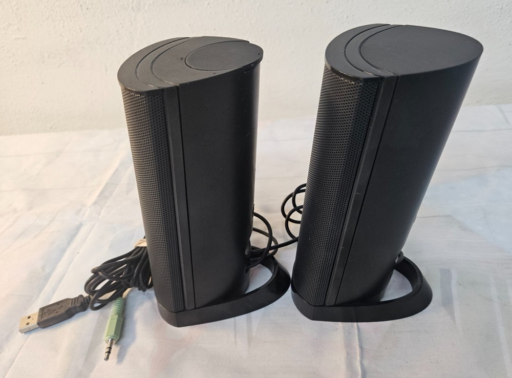 Dell AX210 Computer Speakers Black Wired w Adjustable Volume