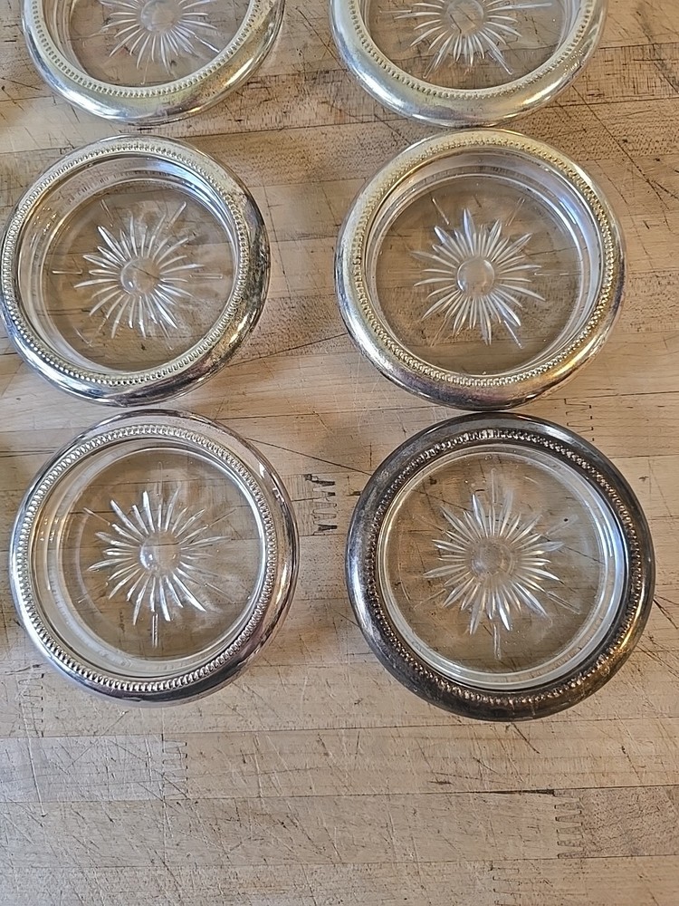 Vintage Silver Lined Coasters/ Ash Trays 12 Pieces