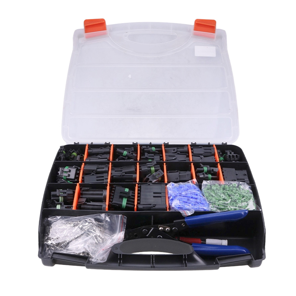 Pro Weather Pack Connector Kit New Replacement WP-1505 With T-18 Crimp Tool