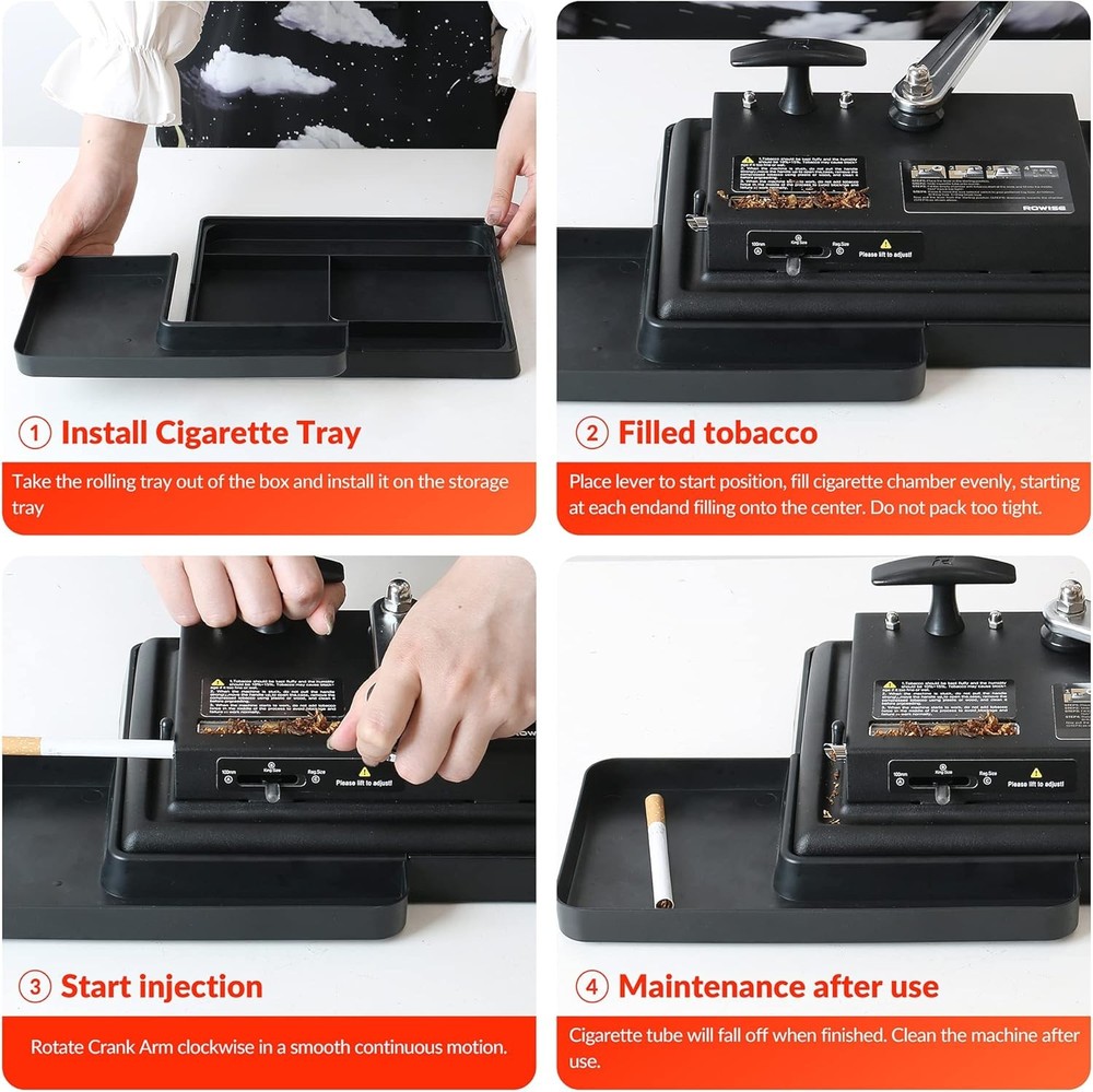 LUCYCAZ Cigarette Rolling Machine with Rolling Tray, Rolling Machine Hand Operat