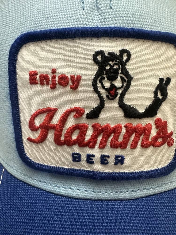 Hamm's Bear Patch Trucker Hat Blue American Needle Hat